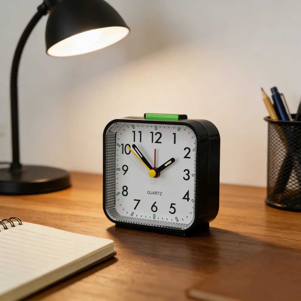 Analog Bedside Alarm Clock – Battery Powered, Silent & Portable Analog Alarm Clock Peaceful Pleasures Health and Wellness
