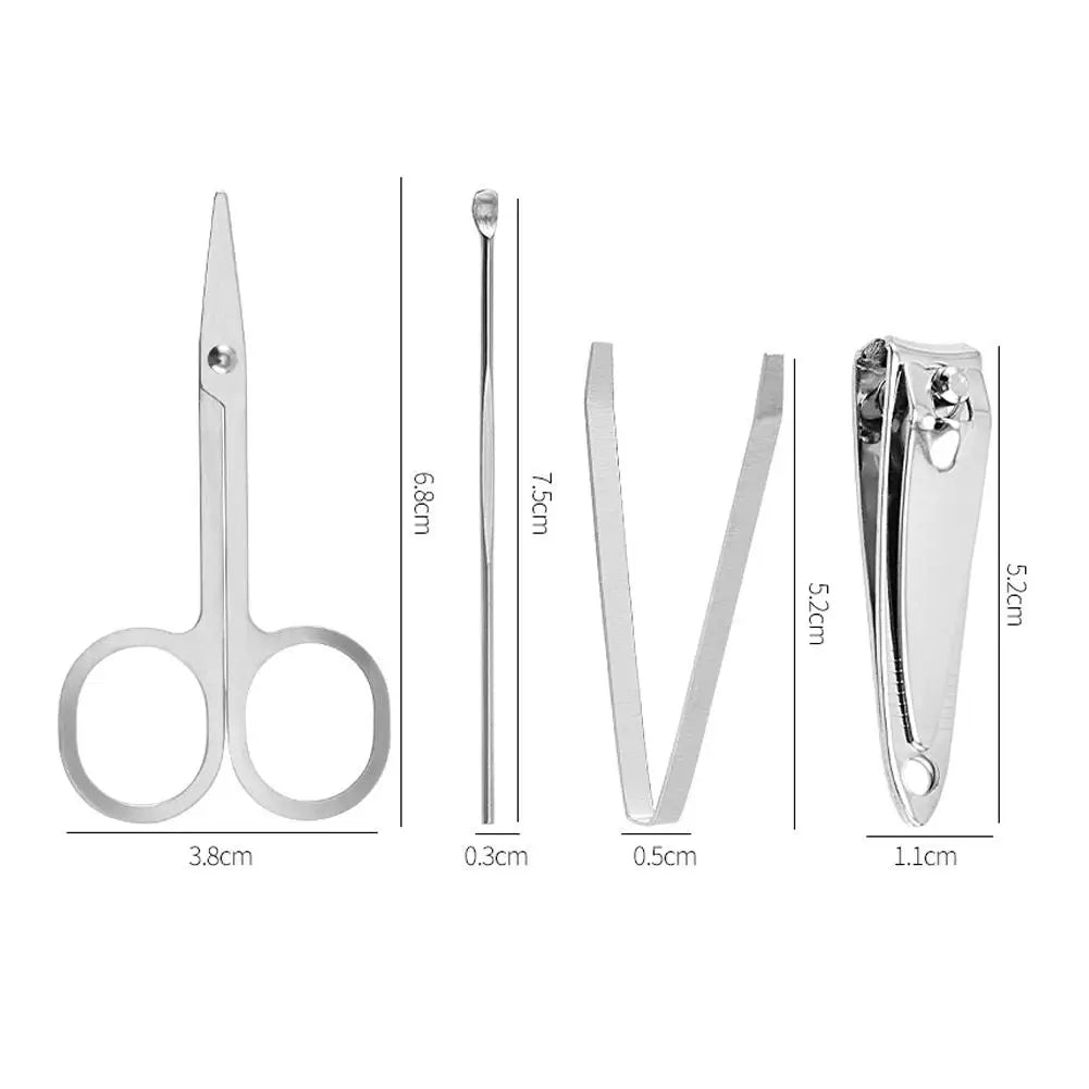 Home Nail Clipper Set of 4 Pieces Large Size Dead Skin Pliers Diagonal to Remove Dead Skin Small Eyebrow Clipper Leather Sleeve Peaceful Pleasures Health and Wellness