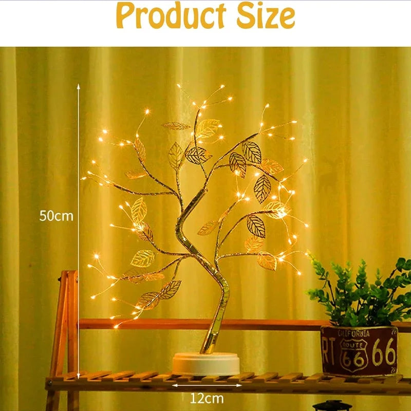 USB Copper Wire Gold Leaf Night Lamp – Eye-Safe Desk Light