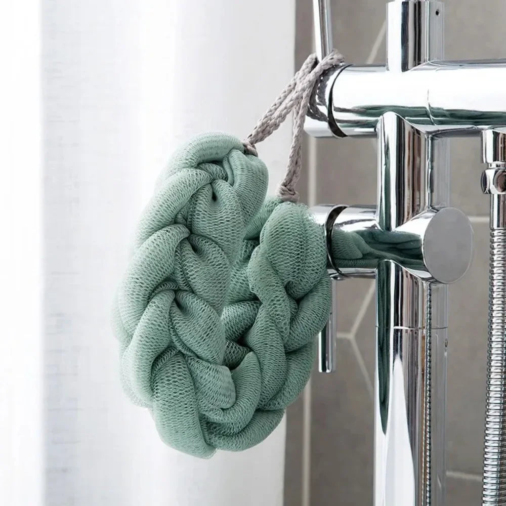 Flower Mesh Long Back Scrubber Exfoliating Bath Sponge Strap Bath Scrubber Strap Peaceful Pleasures Health and Wellness