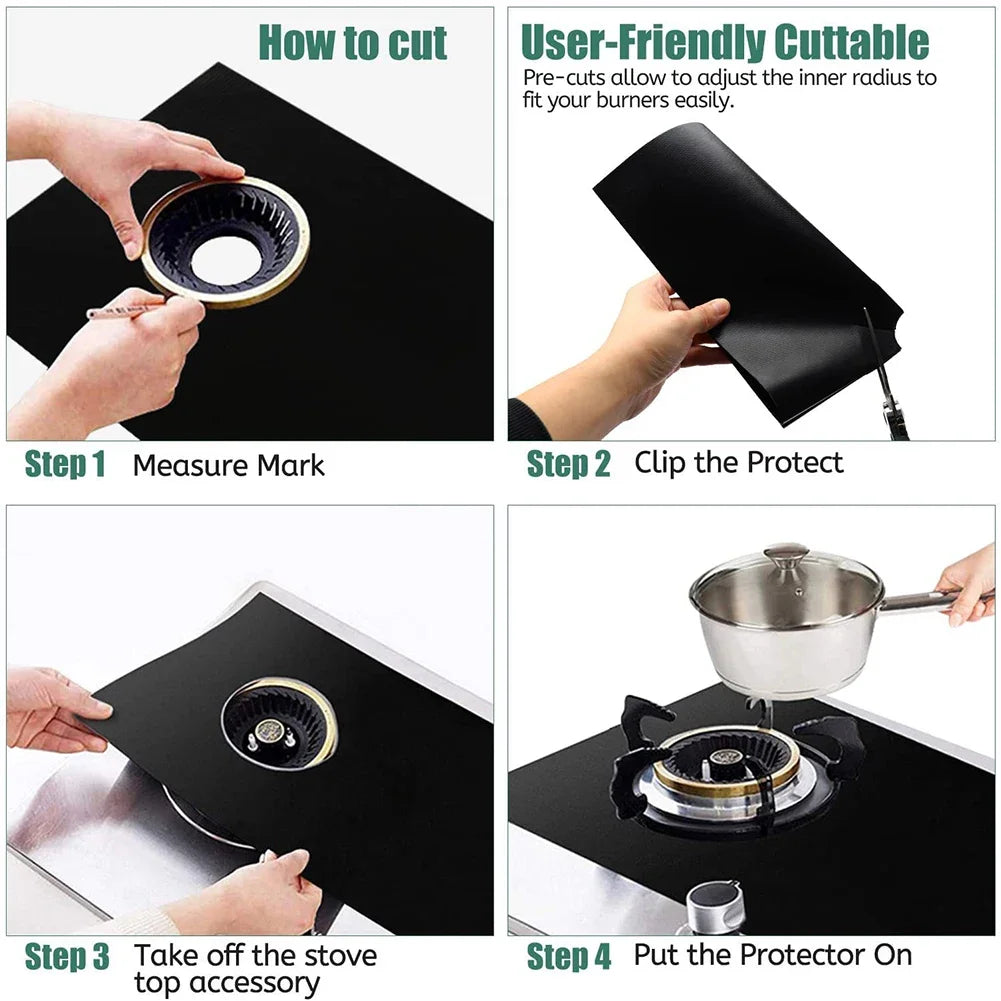 Gas Stove Burner Protector Pads – Non-Stick Reusable Set of 3