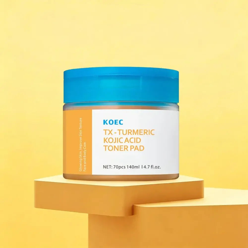 KOEC Turmeric Kojic Acid Toner Pads, Glowing Skin, Exfoliating, Balance Oil, Remove Excess Keratin Facial Sponges, Daily Cleaner Peaceful Pleasures Health and Wellness