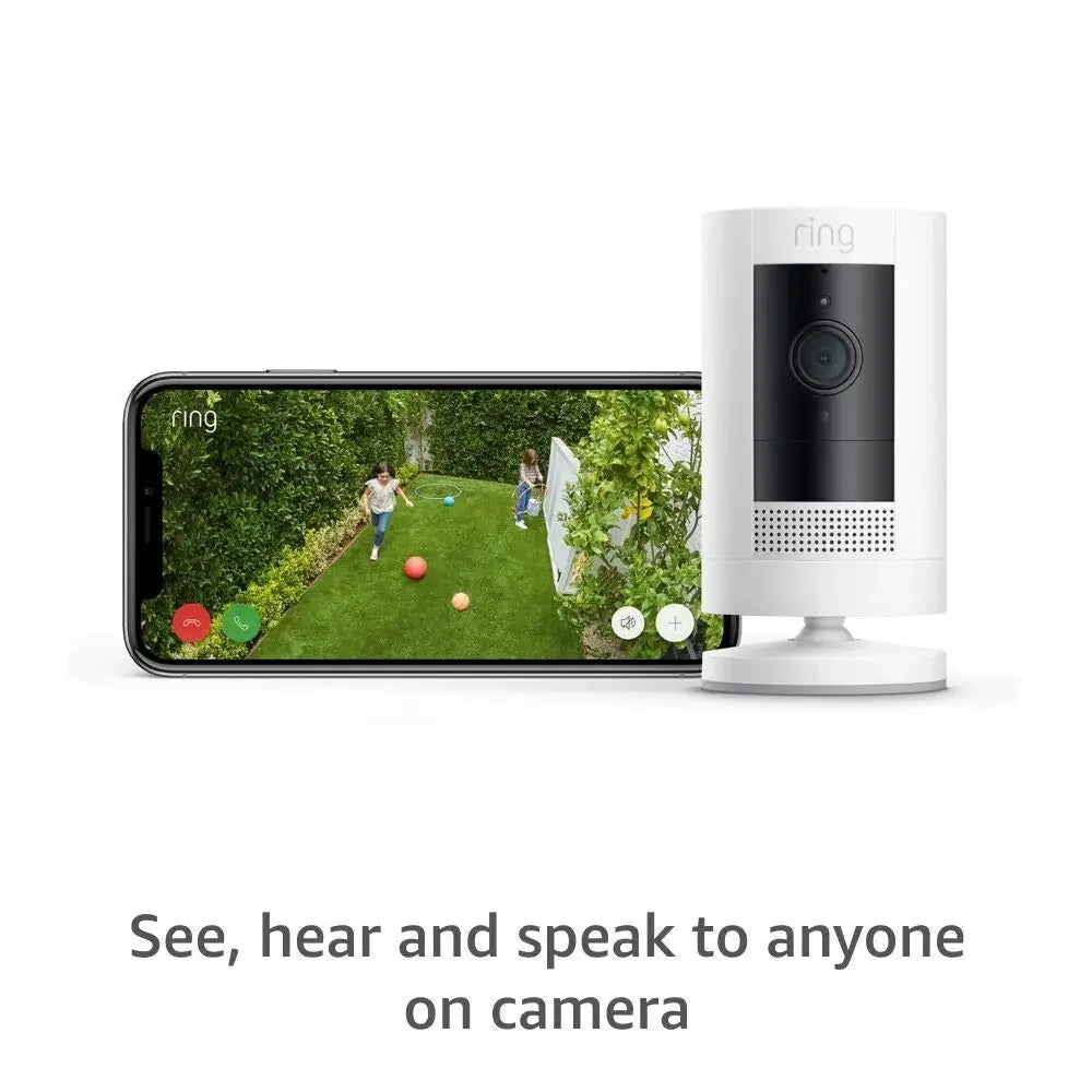 Refurbished HD Security Camera with Alexa, Easy Setup, Indoor/Outdoor Use - White Peaceful Pleasures Health and Wellness
