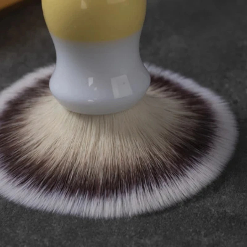 2026 YAQI 26mm Naicha Milk Tea Synthetic Hair Wet Shaving Brush with 55mm Handle Height for Resin Men's Grooming Tool Peaceful Pleasures Health and Wellness