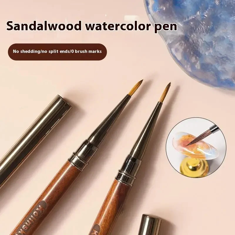 Sandalwood Detail Nail Art Pen High Quality Paintings Pen Nail Phototherapy Pen Nail Construction Painting Carving Pen Tool Peaceful Pleasures Health and Wellness