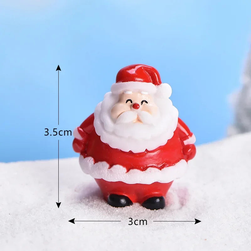 Mini DIY Resin Christmas Santa Snowman Figurine Micro Landscape Model Miniature Garden Figurine New Year Home Ornament Decor Peaceful Pleasures Health and Wellness 16