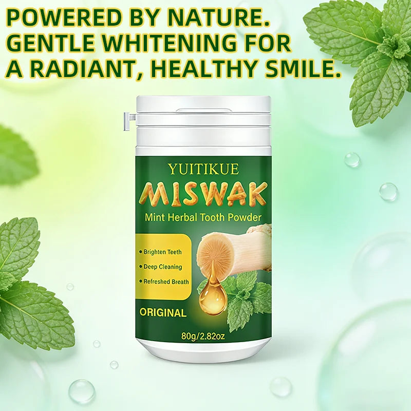 Miswak Mint Herbal Tooth Powder – Natural Brightening & Fresh Breath Herbal Tooth Powder Peaceful Pleasures Health and Wellness