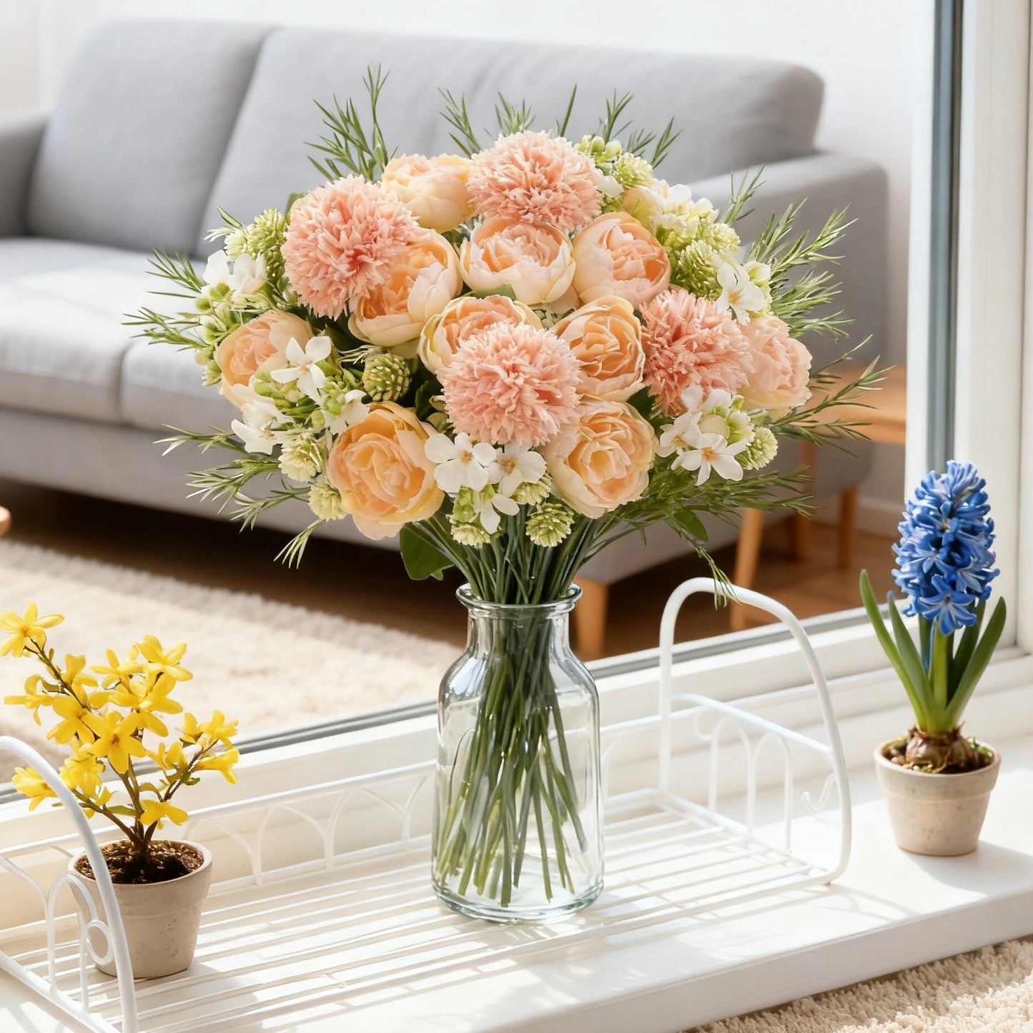 Artificial Silk Peony Bouquet | Wedding & Home Decor Flowers