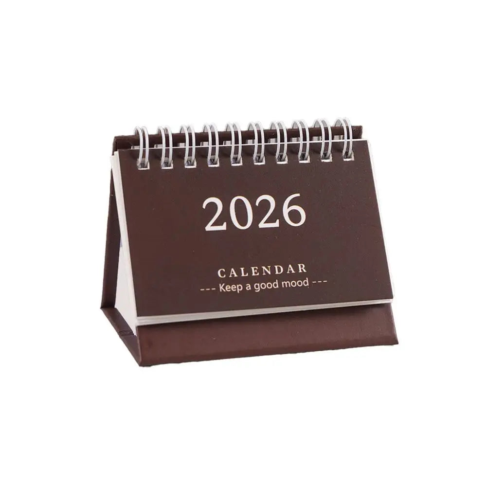 2026 Mini Desk Calendar Simple Style English Mini Desk Calendar Desktop Display Portable Decoration Handmade Diary Peaceful Pleasures Health and Wellness H