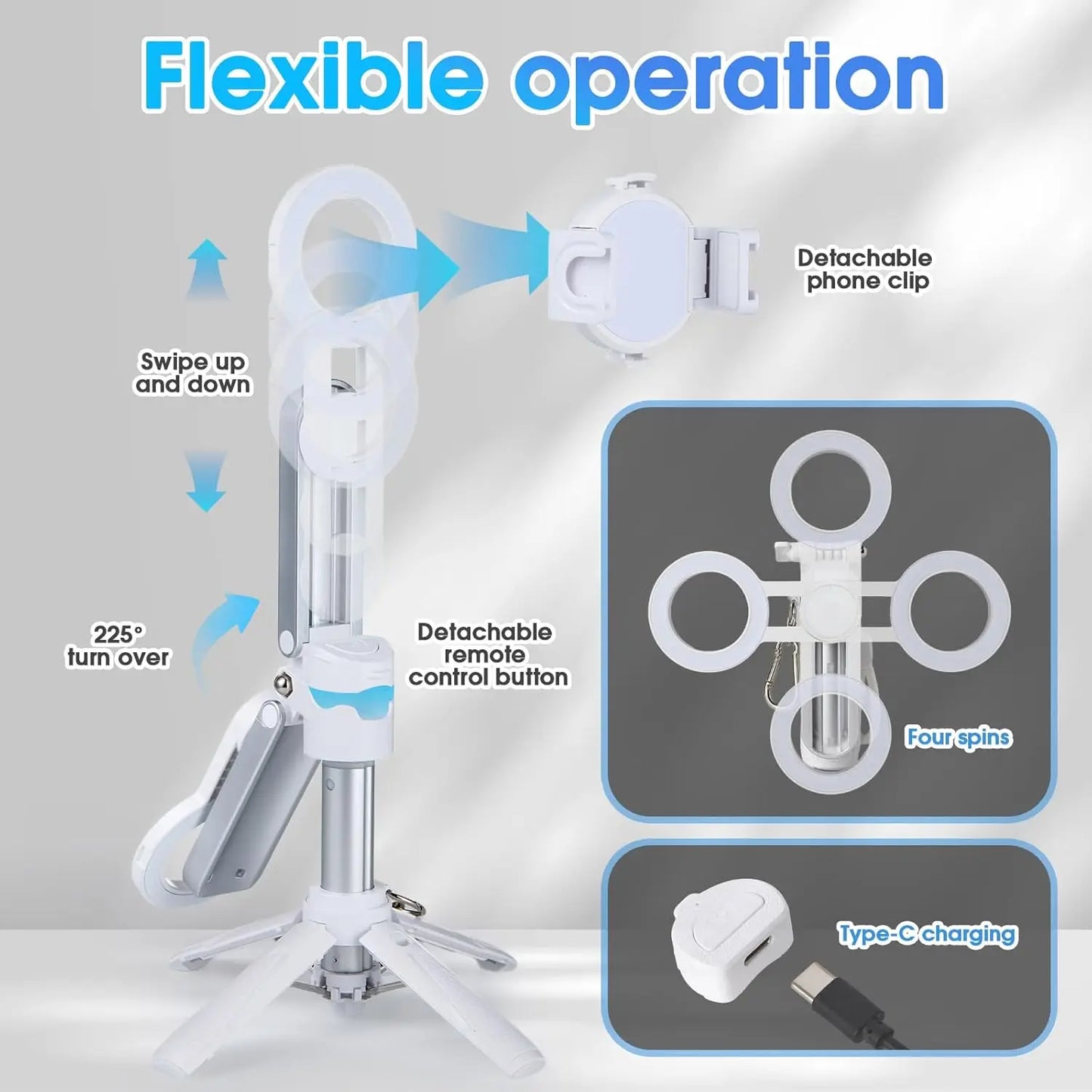 Magnetic Tripod for Phone Magsafe Stand＆Clip Portable Pocket Size Selfie Stick for Android/iPhone Wireless Remote Control Peaceful Pleasures Health and Wellness