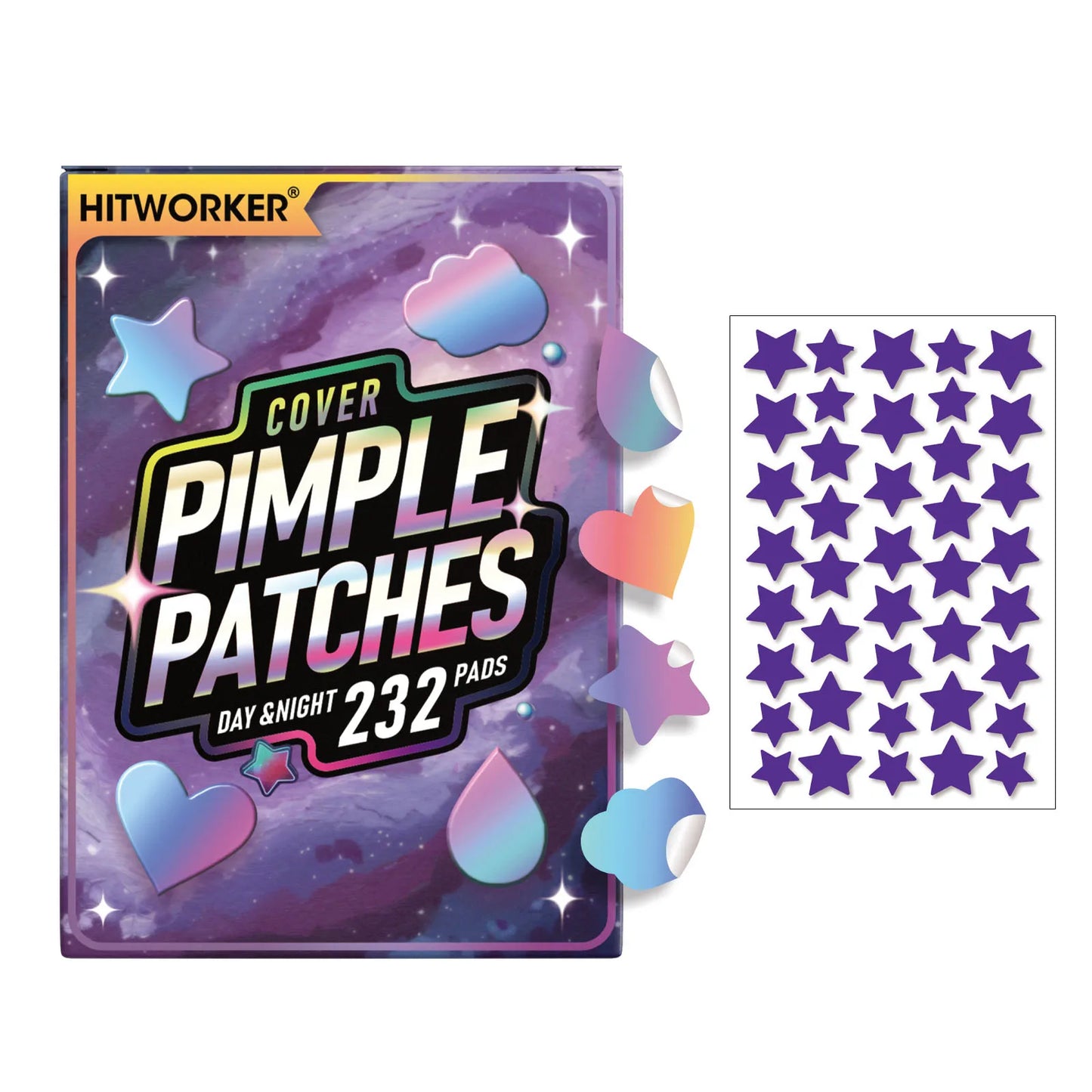 Star-Shaped Hydrocolloid Acne Patches – 40ct, Alcohol-Free