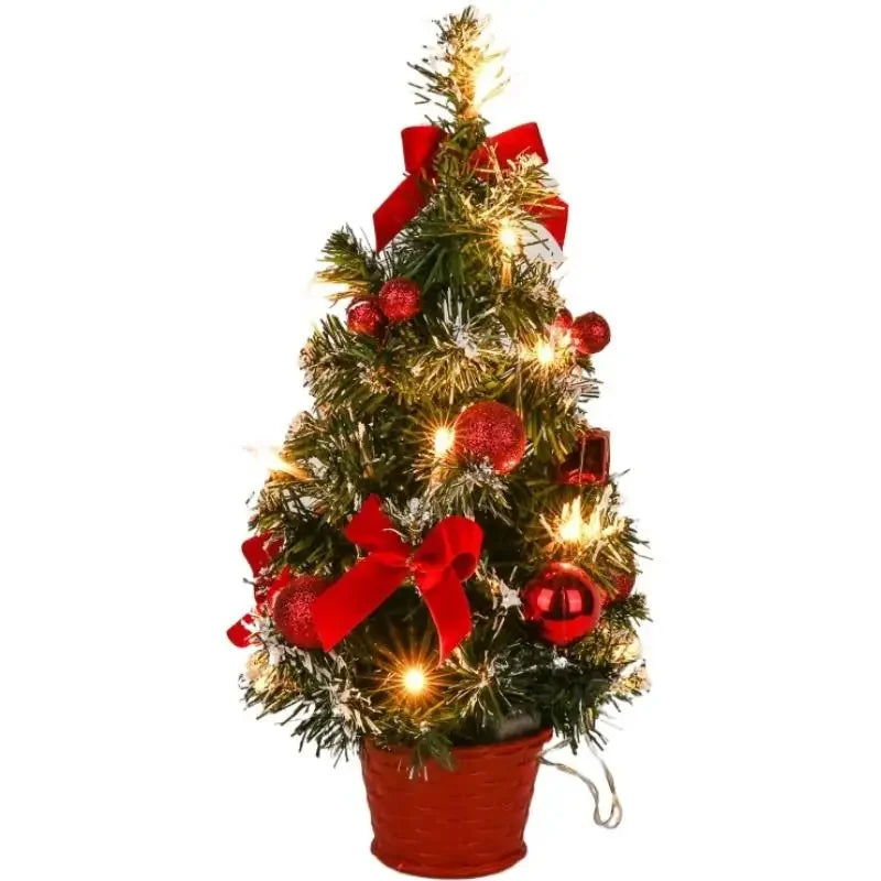 40CM LED Christmas Tree Nightlight LED Light Pine Needle Tree Mini Xmas Tree Christmas Decoration Desktop Ornament New Year Gift Peaceful Pleasures Health and Wellness 02 Other