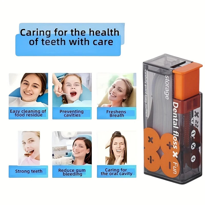 Automatic Dental Floss Storage Box Pop-Up Dental Floss Dispenser With 10Pcs Floss Dental Oral Hygiene Care Portable flosser Peaceful Pleasures Health and Wellness