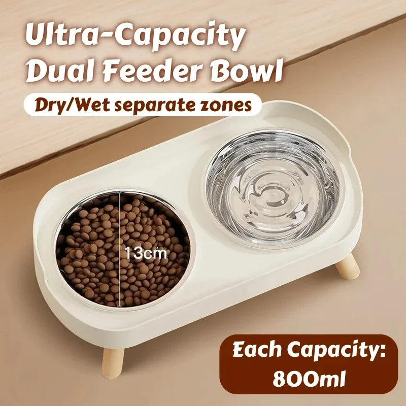 Elevated Pet Feeder – Dual Stainless Steel Bowls | Raised Stand