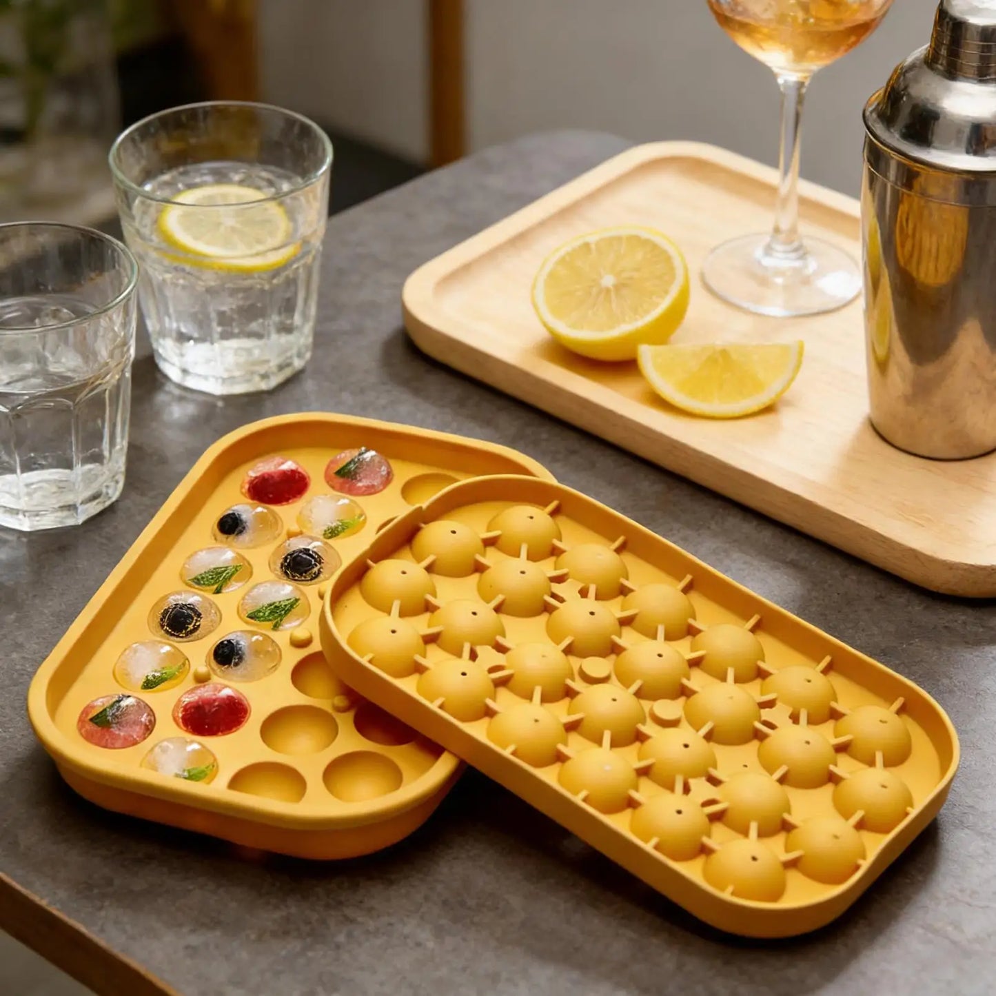 Silicone Ice Ball Mold – 26-Grid Tray with Lid | Easy Release