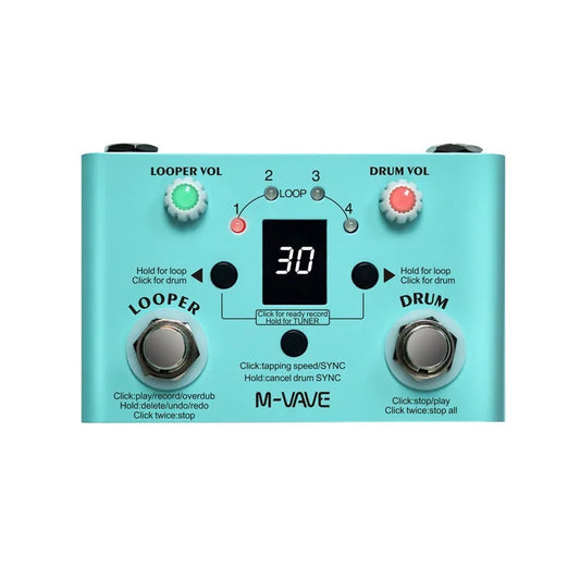 M-vave Lost Tempo V2 Drum Machines Looper Pedal Built-in 30 Drums 11 Peaceful Pleasures Health and Wellness