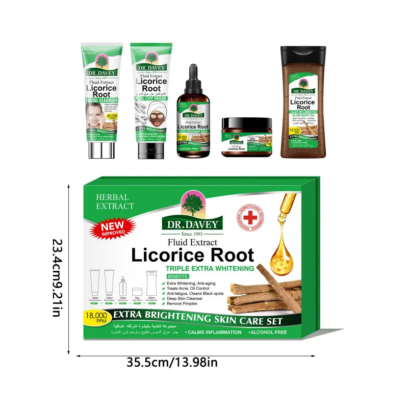 Licorice Root Skincare Set Skincare Essential Oil Mask Face Cream Cleansing Skincare Set Moisturizing Refreshing Peaceful Pleasures Health and Wellness