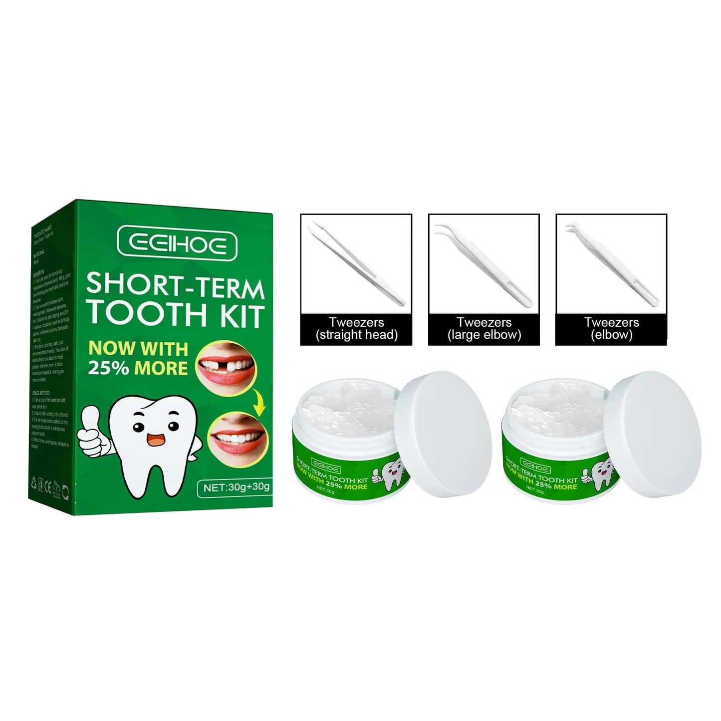Moldable Temporary Tooth Kit – Gap Filler & Cosplay Teeth