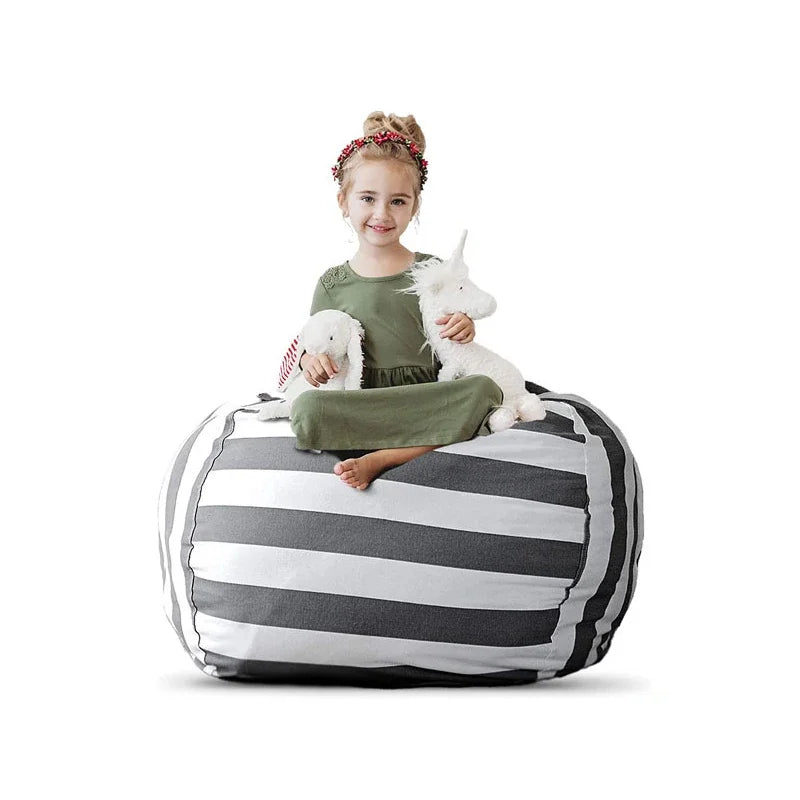 Large Canvas Bean Bag Stuffed Animal Toy Storage Organizer