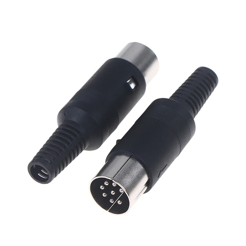 2Pcs/pack 3P 4P 5P 6P 7P 8P DIN Male/Female Plug Soecket Jack With Plastic Handle Keyboard Cable Connector Adaper Peaceful Pleasures Health and Wellness 8pins plug