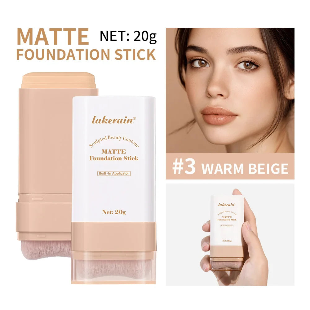 Matte Foundation Contour Stick | 5 Shades & Built-In Brush