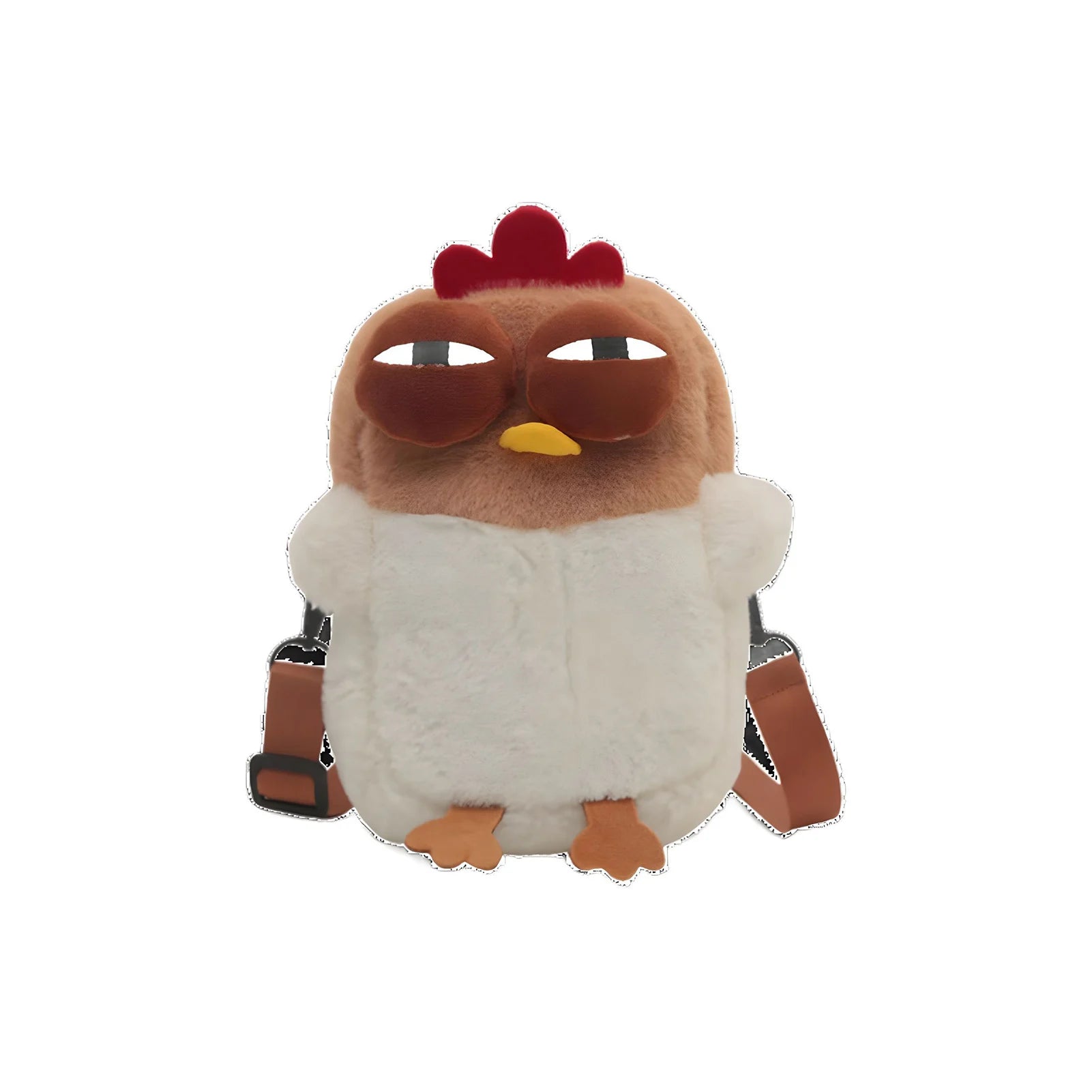 Kawaii Chicken Plush Sling Bag Mini Small Chicken Shape Phone Pouch for Girls' Birthday Gift Party Favor Peaceful Pleasures Health and Wellness Rooster slant 20CM