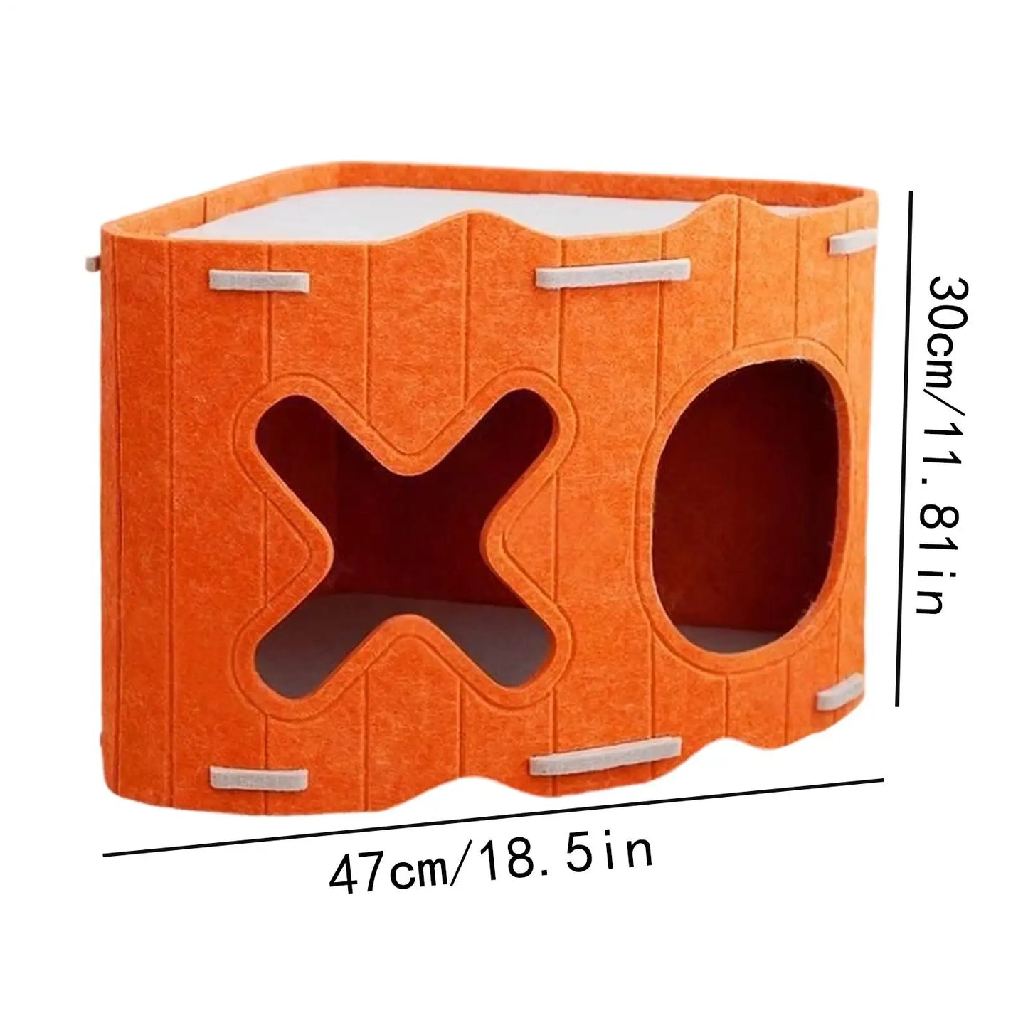Felt Cat Cave Bed | Semi-Enclosed Double-Entry Pet House