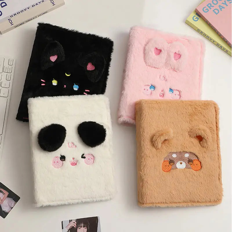 Cute Plush A5 Binder Collect Book Cover Stars Photo Cards Collect Book Storage Album Hardcover Notebook Stationery Supplies Peaceful Pleasures Health and Wellness