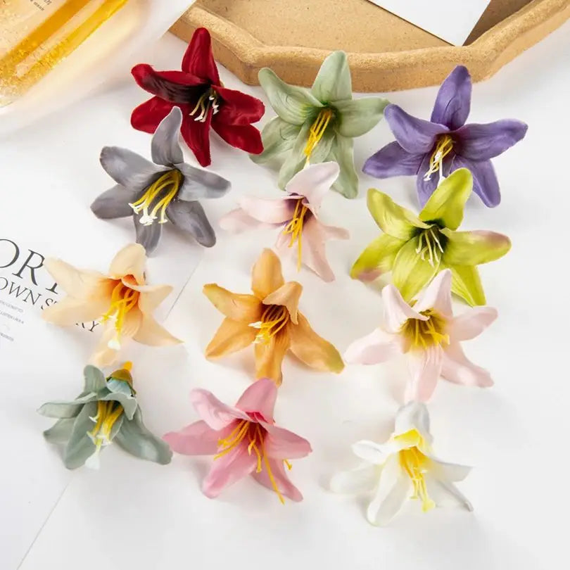 Artificial Silk Lily Flower Heads 50–100pcs | Wedding DIY Decor