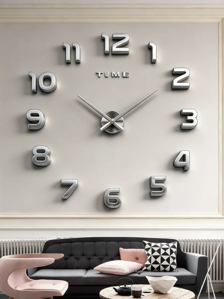 2026 Modern Design Large Wall Clock 3D DIY Quartz Clocks Fashion Watches Acrylic Mirror Stickers Living Room Home Decor Horloge Peaceful Pleasures Health and Wellness