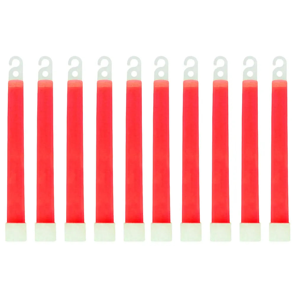 10pcs Outdoor Emergency Glow Sticks Waterproof 6 Inch Concert Party Light Stick with Hook Non-toxic Outdoor Survival Kit Peaceful Pleasures Health and Wellness Red