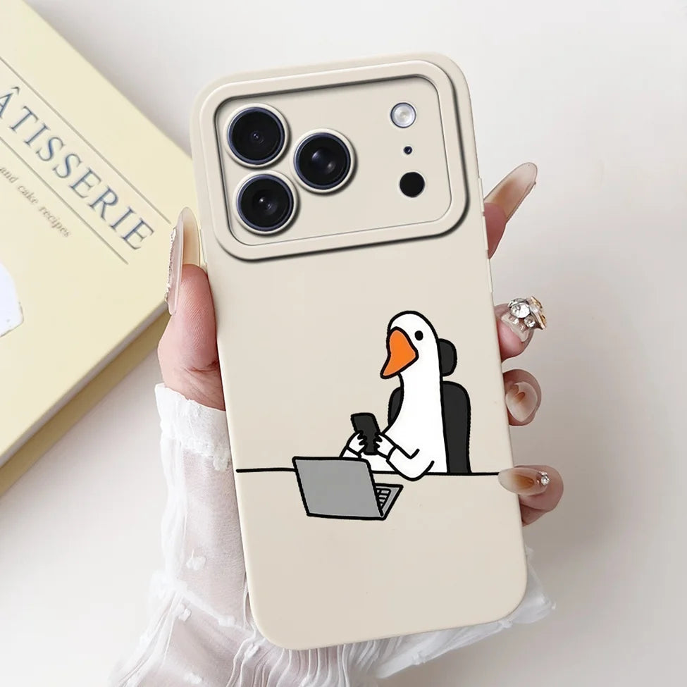 iPhone 17 Pro Silicone Case | Cute Kawaii Floral Painted Cover