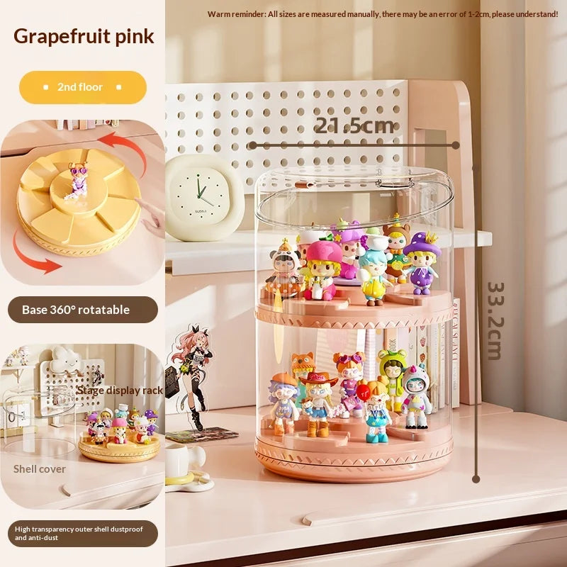 Rotating Multi-Tier Acrylic Display Stand for Collectibles