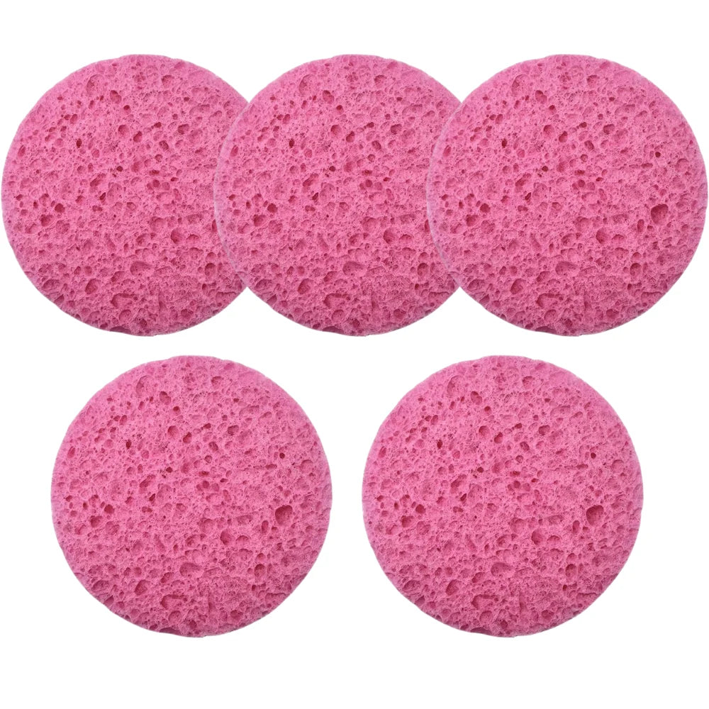 5-Pack Compressed Facial Sponges – Natural Wood Pulp Cotton Facial Cleansing Sponge Peaceful Pleasures Health and Wellness 5pcs D