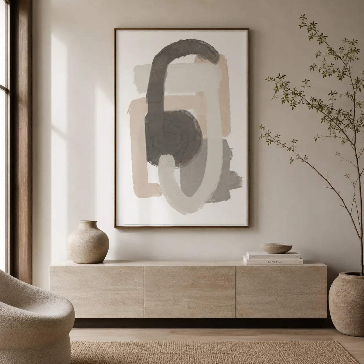 Abstract Wall Art Minimalist Geometric Canvas Painting Nordic Style Poster Prints for Bedroom Living Room Wall Decor Peaceful Pleasures Health and Wellness