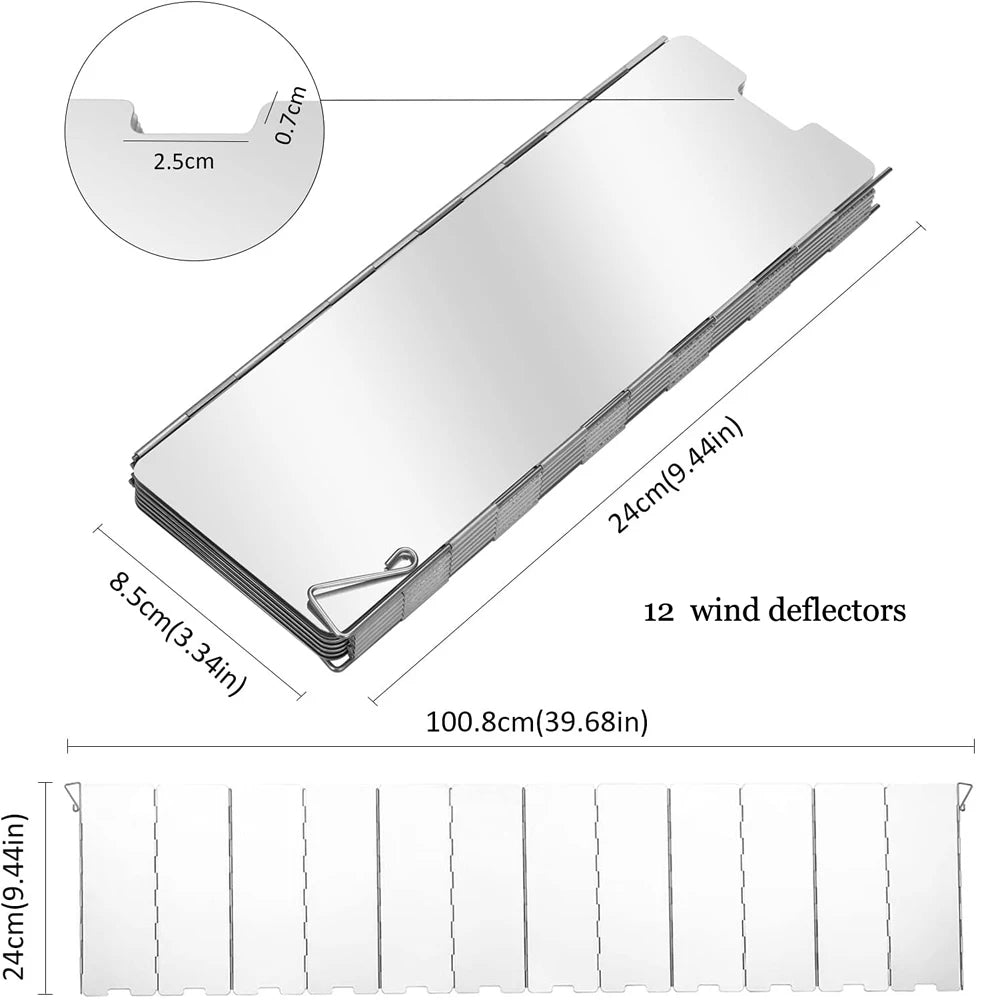 8/10/12 PlatesCamping Stove Wind Screen - Lightweight Aluminum Foldable Windscreen for For Camping Picnic ﻿& Outdoor Use ﻿ Peaceful Pleasures Health and Wellness 12 wind deflectors