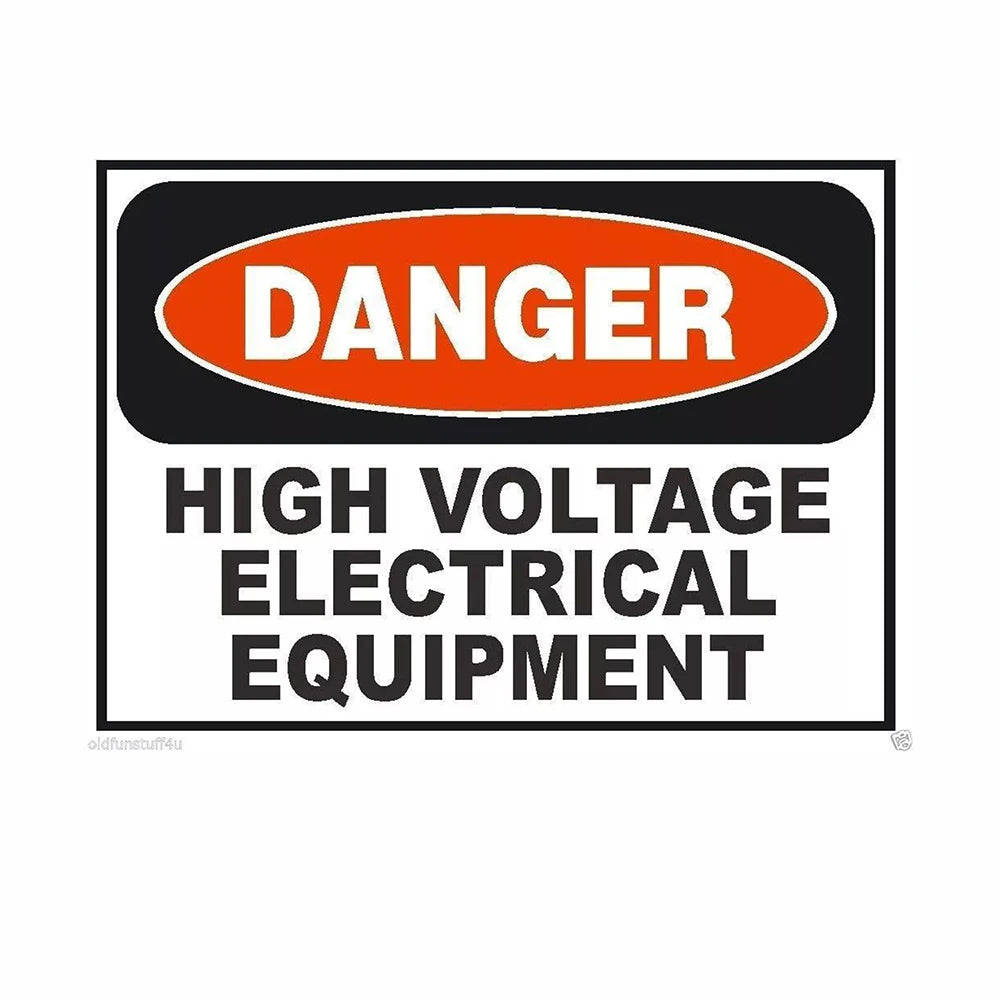 Danger High Voltage Equipment Safety Car Decal Peaceful Pleasures Health and Wellness