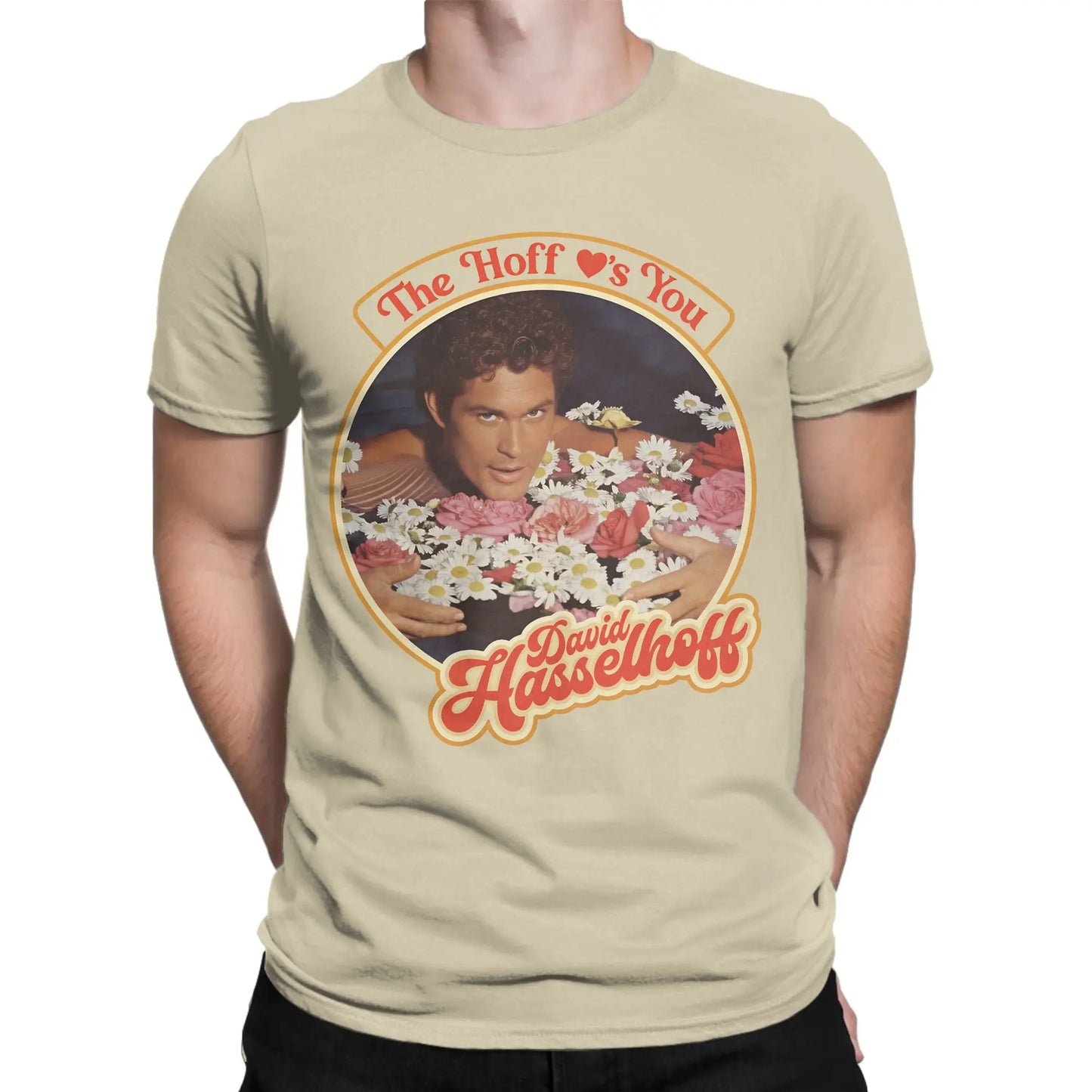Men's David Hasselhoff T Shirt Cotton Clothes Vintage Short Sleeve Round Collar Tees New Arrival T-Shirts Peaceful Pleasures Health and Wellness