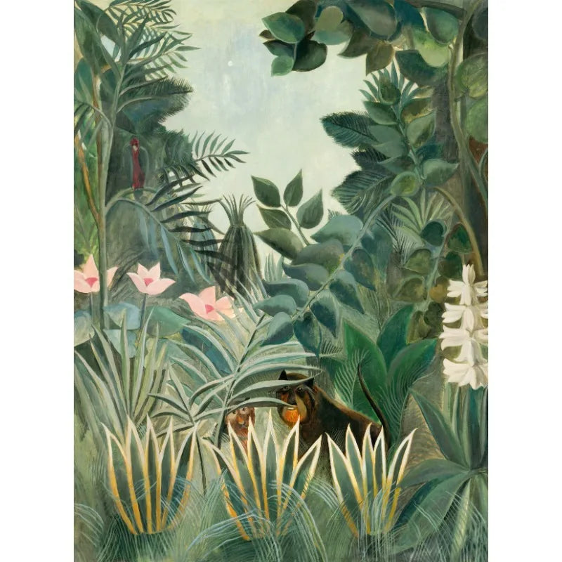 Henri Rousseau Merry Jesters Tropical Jungle Canvas Wall Art Canvas Wall Art Peaceful Pleasures Health and Wellness 9 40x60cm Unframed