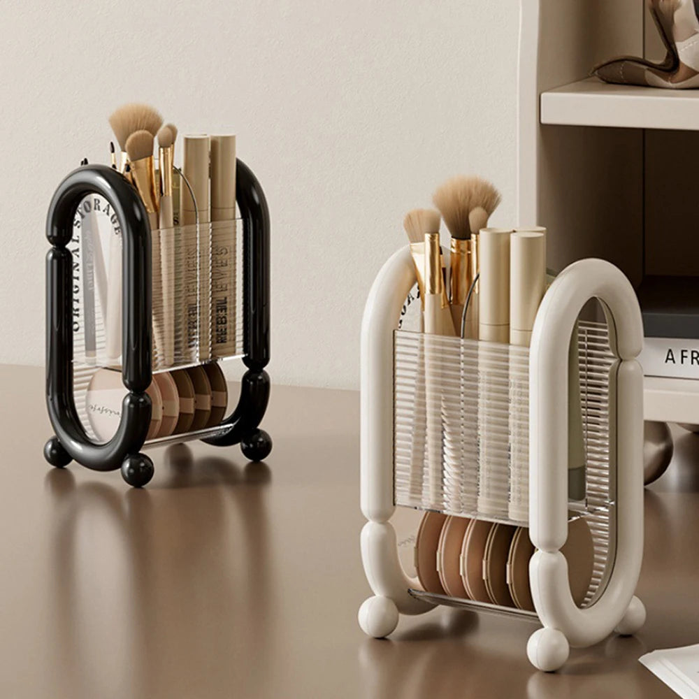 Transparent Plastic Storage Rack Light Luxury Minimalist Makeup Brush Storage Tube Round Square Pen Holder Storage Organizatio Peaceful Pleasures Health and Wellness