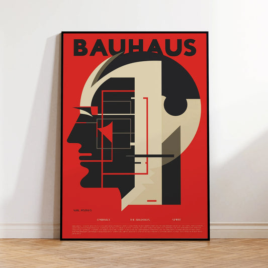 Modern Bauhaus Spirit Canvas Wall Art Print | Home Decor Canvas Wall Art Peaceful Pleasures Health and Wellness G4313 21x30cm Black Framed