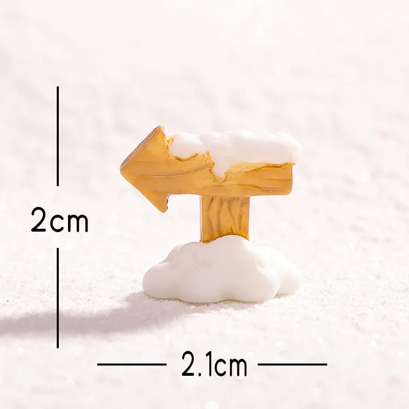 Cartoon Christmas Snowman Reindeer Micro Landscape Ornaments Figurine Miniature Decoration Desktop DIY Home Decoration Gifts Peaceful Pleasures Health and Wellness street sign