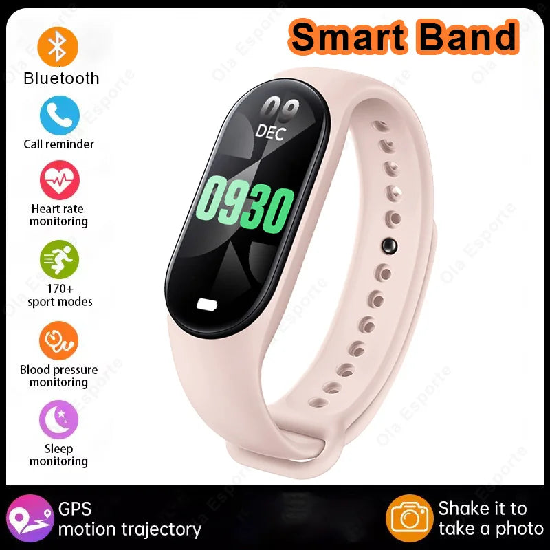 Fashion Smart Watch Fitness Bracelet Sports Waterproof Health Monitor Watch Smart Band BT Control Photo Capture Smart Wristband Peaceful Pleasures Health and Wellness Pink