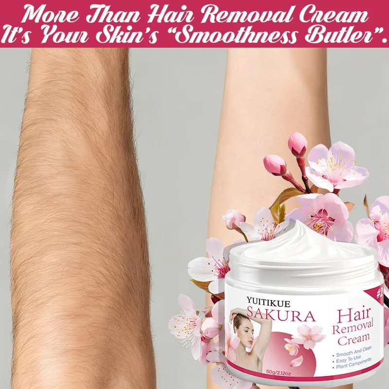 YUITIKUE Sakura Hair Removal Cream – Gentle Plant Formula 60g Hair Removal Cream Peaceful Pleasures Health and Wellness
