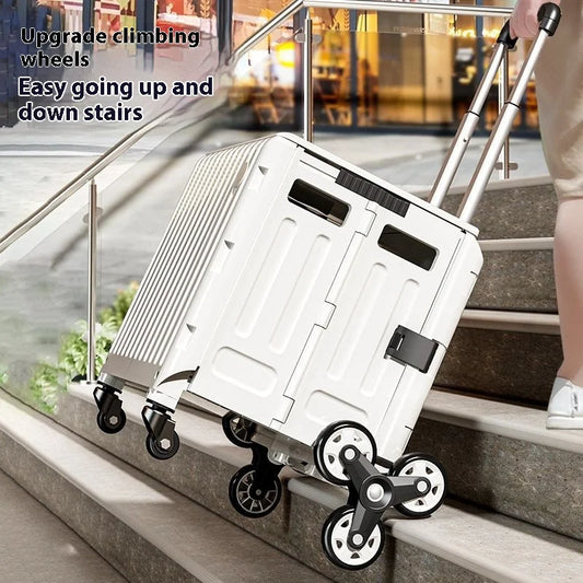 Foldable Shopping Cart with Wheels | Lightweight Collapsible Trolley Collapsible Shopping Cart Peaceful Pleasures Health and Wellness