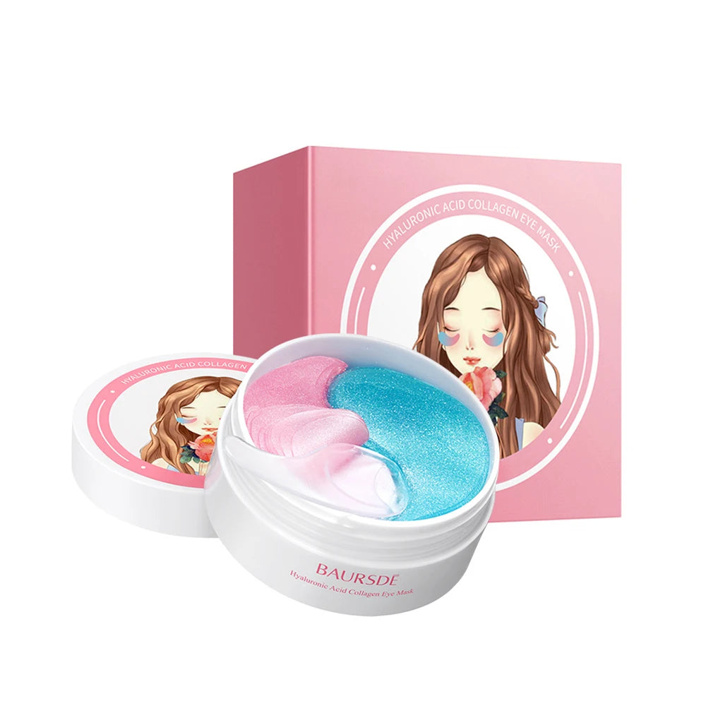 Cherry Blossom & Collagen Dual-Tone Eye Mask - Hydrating, Moisturizing & Nourishing Under Eye Patches 30pairs/Bottle Peaceful Pleasures Health and Wellness 1 Bottle 30 pairs