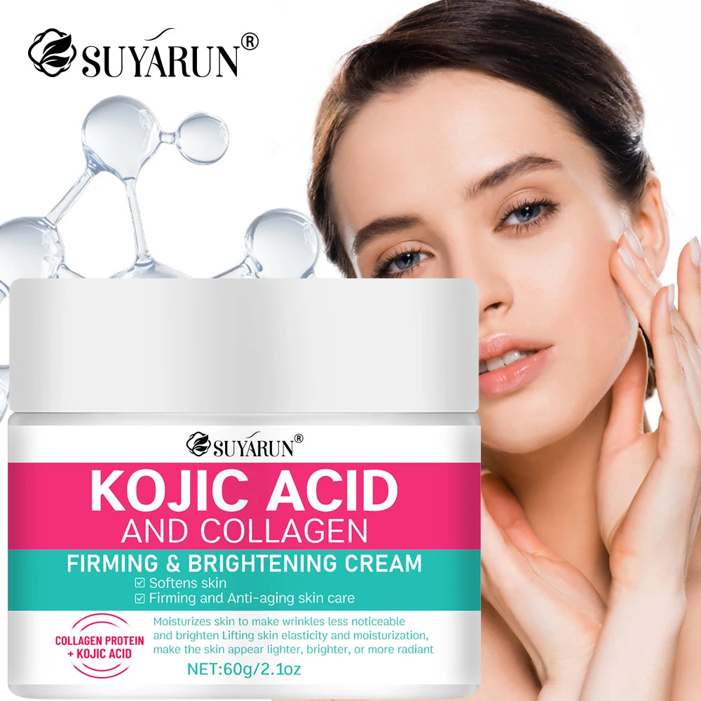 SUYARUN Professional Kojic Acid & Collagen Face Cream - Brightening Anti-Aging Moisturizer for Dark Spots, Wrinkles & Even Skin Peaceful Pleasures Health and Wellness