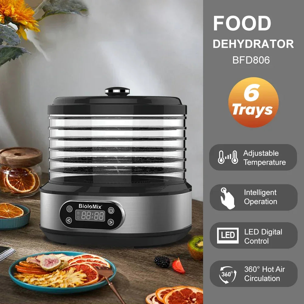 BioloMix Food Dehydrator – 5 BPA-Free Trays, Digital Timer & Temp Control Peaceful Pleasures Health and Wellness