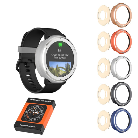 Anti-Drop Metal Case For Garmin Vivoactive 5/Active 5 Smartwatch Metal Case Bezel Case Solid Color Replacement Hard Case Peaceful Pleasures Health and Wellness