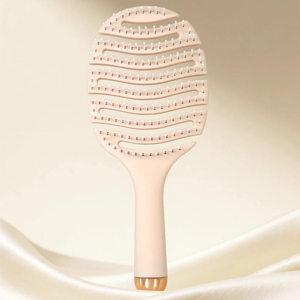 Creamy Hollow Wave Hair Brush – Vent Design & Round-Tip Bristles